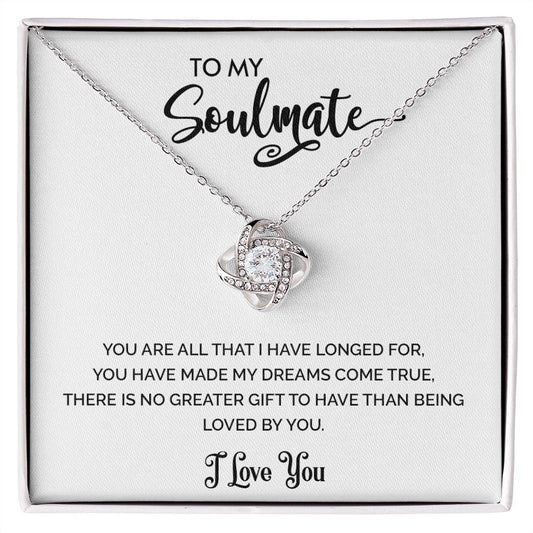 To My Soulmate | I Love You - Love Knot Necklace