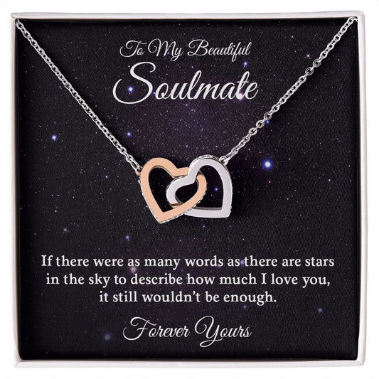 To My Beautiful Soulmate | I Love You So Much - Interlocking Hearts necklace